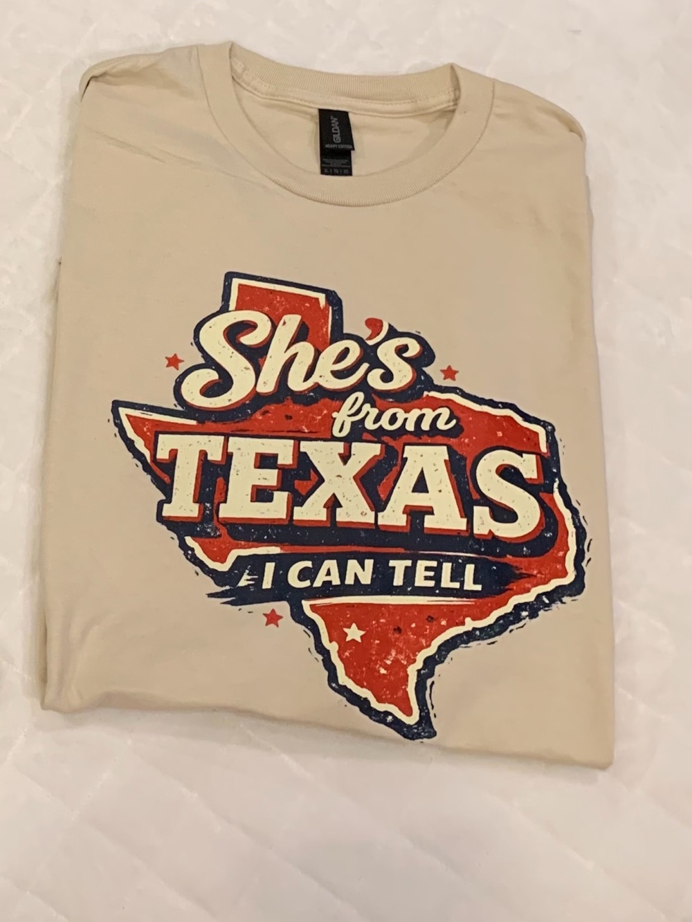 She's From Texas Graphic Tee - Cream Colored adult Tee